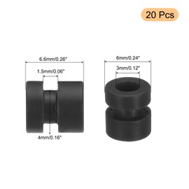 QUARKZMAN RC Vibration Damping Rubber Balls RC Rubber Balls for RC F4 F7 Flight Controller Gimbal M3 x 6.6 mm Shock Absorption Balls RC Models Craft Drone Accessories (Black) Pack of 20