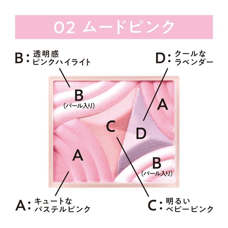 Cezanne Blended Color Cheek 02 Mood Pink 4.5g Gradient Cheek