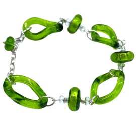 Armband aus Muranoglas mit silbernen Referenzen Murrina Venezia, Regolabile, Glas, Glas