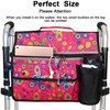 Wheelchair Storage Bag, Wheelchair Double-Sided Armrest Pouch with Cup Holder