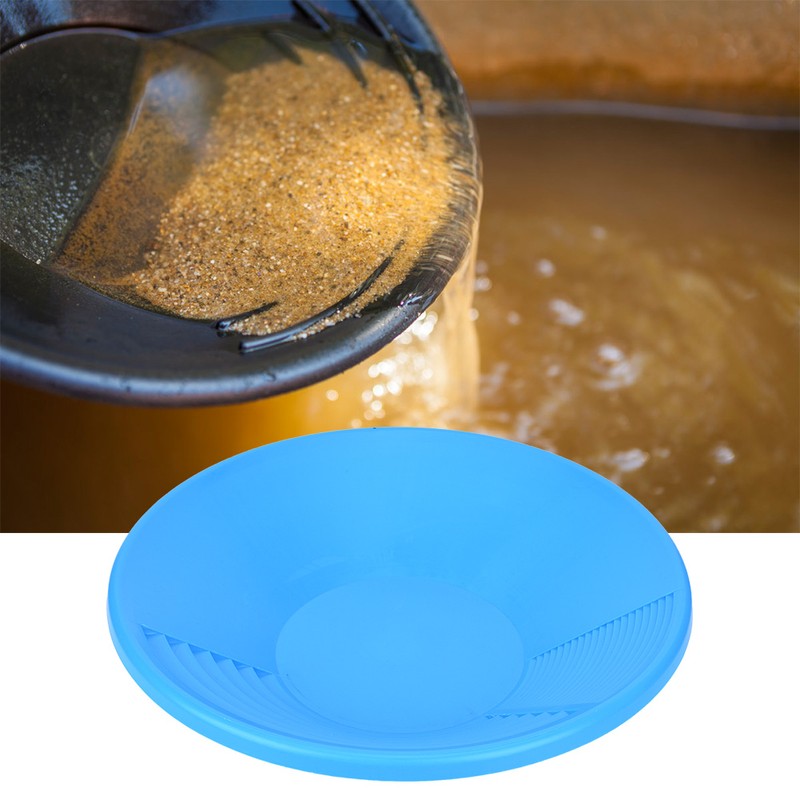 Plastic Blue Gold Pan with Dual Riffles Gold Washing Tool