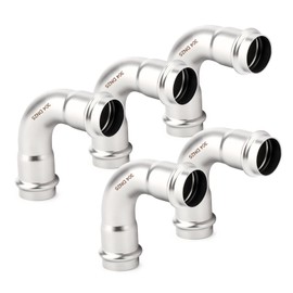 TAISHER 10PCS 304 Stainless Steel Press Fittings,1" Press Slip 90 Degree Elbow,No Pipe Tube Stop 90 Degree Elbows,Propress Pressure Fitting,Residential,Commercial Plumbing