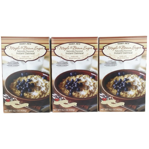 Trader Joe's Maple & Brown Sugar Naturally Flavored Instant Oatmeal (3 Pack)