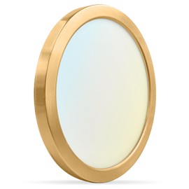 LUXRITE Slim 9 Inch LED Flush Mount Ceiling Light, 18W 1250LM, 5CCT 2700K 3000K 3500K 4000K 5000K, Dimmable Round LED Ceiling Light, Wet Rated, Energy Star, ETL - Brass