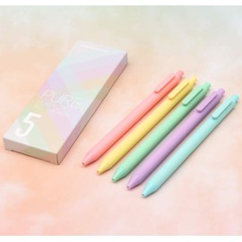 czxwyst KACO Soft Touch Retractable Gel Ink Pens 0.5mm Fine Point (Macaron Colors 5-Pack Colored Ink)