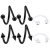 bodyjewellery 6pcs 16g spiral piercing Black AnodizedCartilage Earring Lip Tragus