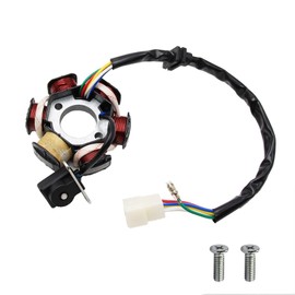PRO BAT 6 Coils 5 Wires Stator Magneto ATV Magneto Stator Plate for 50cc 70cc 90cc 110cc 125cc Engine Chinese Scooter Dirt Bike Taotao Sunl Roketa