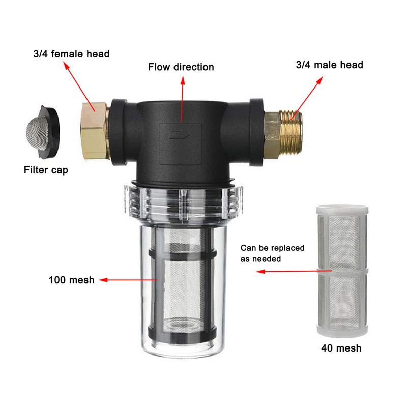 Garden Hose Inlet Filter 3/4 High Pressure Washer Water Sediment
