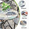 Britown Coastal Beach Round Outdoor Tablecloth with Umbrella Hole, Plaid