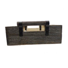 Admired By Nature Wooden Serving Metal Handles, Coffee Table, Home Decor Breakfast, Bar Tray for Holding Drinks, C. Rustic Brown