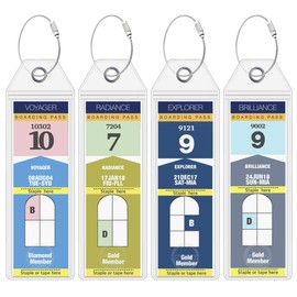 Cruise On Royal Caribbean Cruise Luggage Tag Holder (4 Pack) – Fits All Royal Caribbean Ships, Durable Travel ID Holders for 2025-2026 Cruises, Clear Waterproof Cruise Essentials