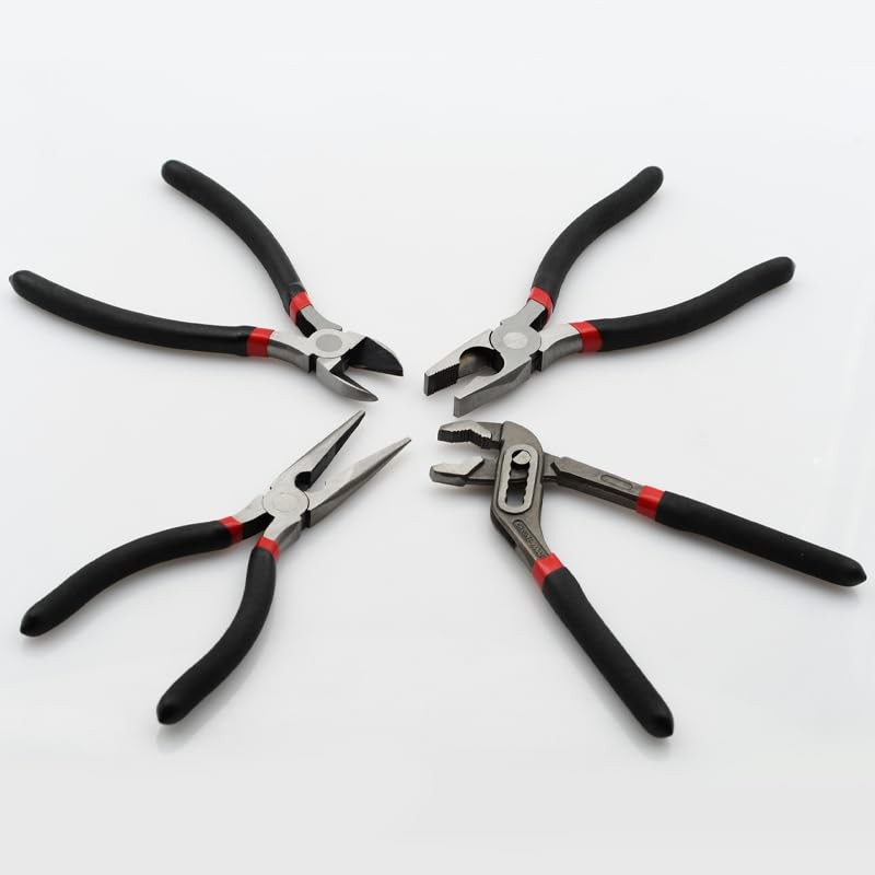 4 Pack 8" Multi Tool Pliers Set,Cr-V Combination Pliers,Including Groove