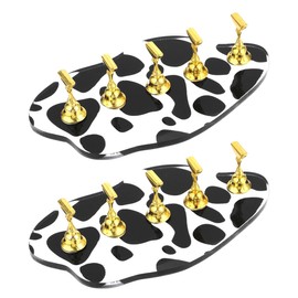 VOANZO 2 Set Tırnak Tutucu Boyama, Akrilik Tırnak Standları 42 Yapışkan Macunlu Basmalı Manyetik Tırnak Sergileme, Ev İçin Temel Tırnak Sanatı Araçları