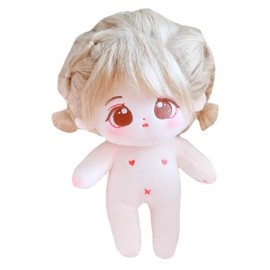 niannyyhouse 8 Inch Plush Doll Caramel Girl Humanoid Fabric Body No Attribute 8 Inch Normal Body Wearable Clothes Fancy Dress Gifts (24 with Skeleton)