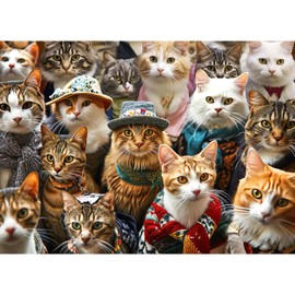 Puzzle 1000 Pieces, Adult Puzzle, A Challenging Puzzle, Puzzle Games for the Whole Family, Gifts for Women, Gifts for Men, Theme: Fashion Cat Collection