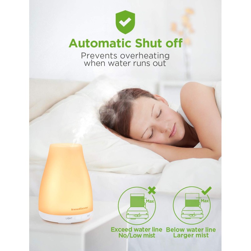 InnoGear Essential Oil Diffuser, 2 Pack Premium 5-in-1 Aromatherapy Humidifiers