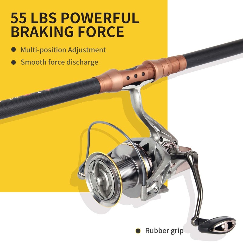 HAUT TON Spinning Reel 12000 Series Advanced Version,17+1BB Graphite Frame
