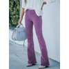 Sidefeel Women's Flare Pants Elastic Waist Corduroy Bell Bottom Trousers
