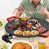 Electric Smokeless Grill, Non-Stick BBQ Griddle with Temperature Control, Round