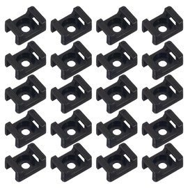 Baluue 120Pcs Cable Tie Base Saddle Type Cable Tie Mount Wire Holder Cable, Management Clips Nylon Cable Tie Organiser, Wire Bundle Tie Mount for Zip Ties Black