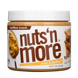 Nuts ‘N More Toffee Crunch Peanut Butter Spread - High Protein, Low Carb, Low Sugar, Gluten Free, Non-GMO, All-Natural Nut Butter Snack (15oz Jar)