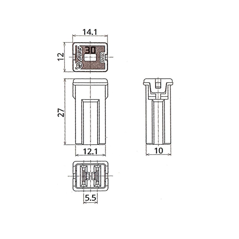 QQCQ 16pcs JCASE Fuse Automotive FMX Fuse Tall/Standard Profile JCASE