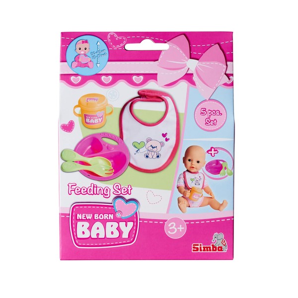 Simba 105560016 New Born Baby Feeding Set, Doll Accessories, for