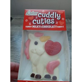 Palmer Cuddly Cuties Unicorn White Chocolate Valentines Day Candy Figure 3 oz