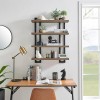 Unbranded Danya B. 4-Tier Floating Bracket Wall Shelf - Walnut
