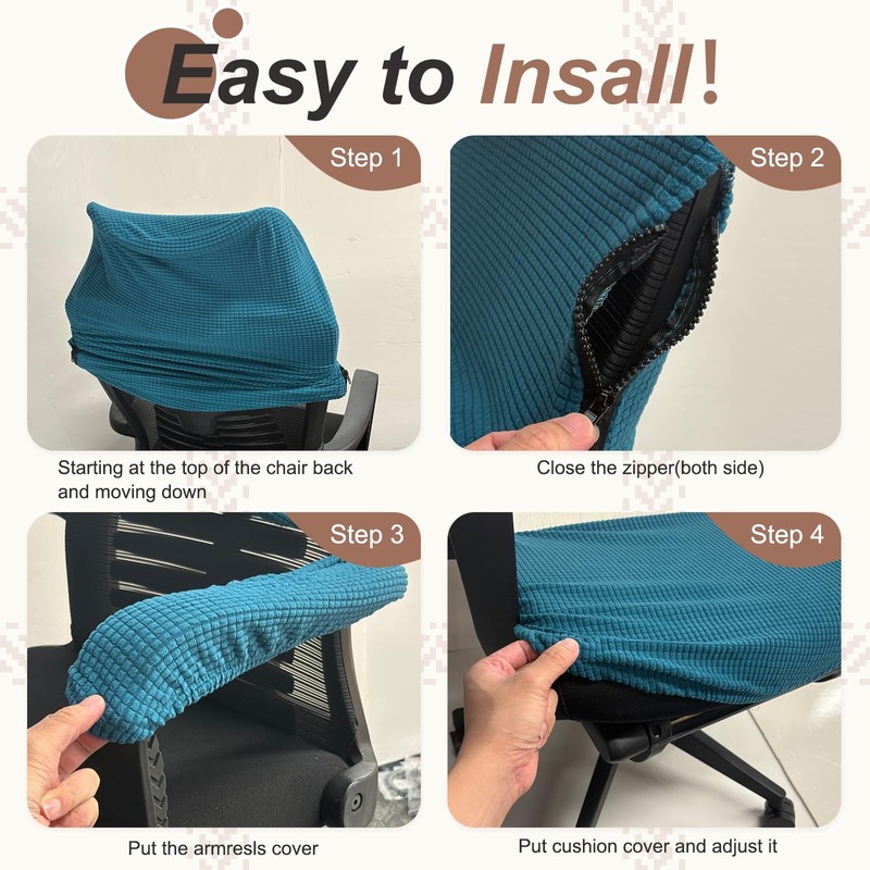 PATIKIL 1 Set Office Chair Cover, Desk Chair Cover Stretchable