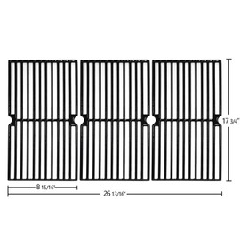 Hongso 17 3/4 Inch Porcelain Coated Cast Iron Cooking Grid Grate Gas Grill Replacement part for Brinkmann 810-7490-F, 810-8410-F 810-8410-S 810-2410-S, 810-2411-F, Charmglow 810-8410-F, PCD103, 3-Pack