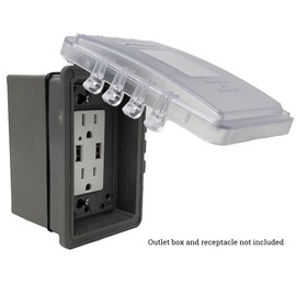 Sealproof Slim 1-Gang Weatherproof Shallow Outdoor Outlet Cover | Lockable, 18 Configurations, Low Profile, Plastic With Mounting hardware