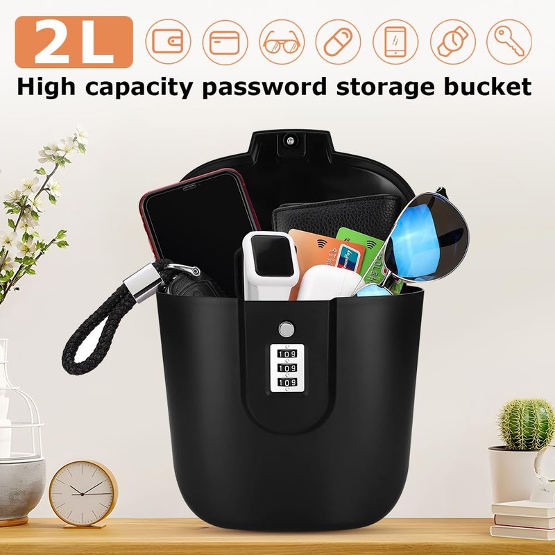 Portable Anti-Theft Lock Box, EUBSWA Beach Safe Security Lock Bag,