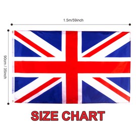 Large Union Jack Flag 5x3ft - Premium British United Kingdom National Flag for VE Day Celebrations, Outdoor Garden Decorations, Parades & Patriotic Events (Durable Polyester, Weather-Resistant)