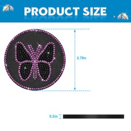 KHGUZ Bling Car Coasters, 4PCS Butterfly Rhinestone Anti-Slip Vehicle Cup Holder Insulated Bottle Mat, Diamond Shiny Automotive Interior Drink Protection Pad Accessories, Universal Fit (Pink)