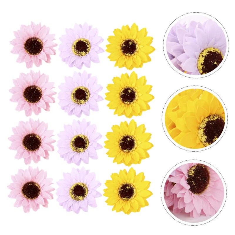 KOMBIUDA Sunflower Head Bouquet Box Pcs Soap Flowers Shower Decor