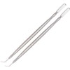 Cepillo peine separador de pestañas de acero inoxidable plata, aguja
