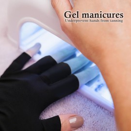 Medsuo UV Gloves for Gel Nails Professional UPF50+ UV Protection Gloves for Driving Cycling Fishing Running (Black)