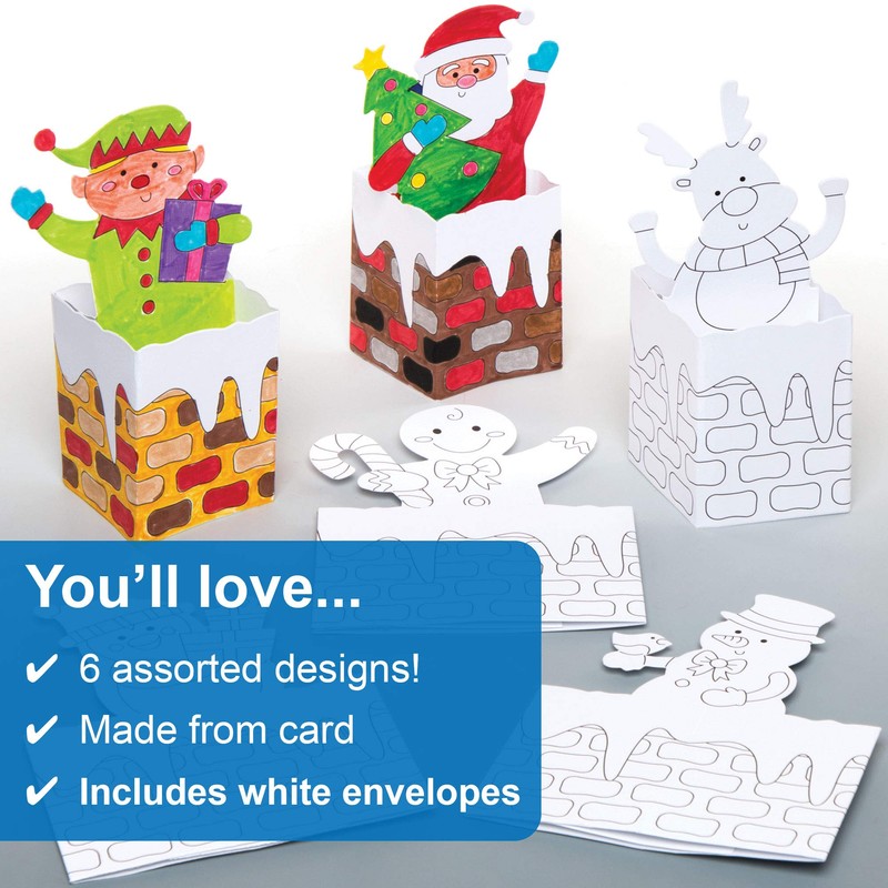Baker Ross AR850 Chimney Pop-up Colour Christmas Card Making for