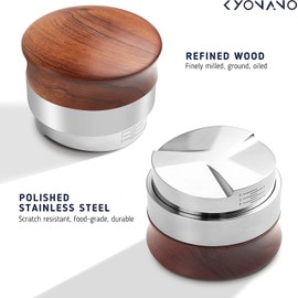 KYONANO 58mm Coffee Distributor, Espresso Distribution Tool, Adjustable Depth Espresso Tamper Leveler with Dalbergia Odorifera Wooden Handle Fits for 58mm Breville Gaggia E61 Portafilter