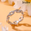 Jeulia Women's Ring, Chain Design, Stylish, Silver, Pinky Ring, Hypoallergenic,