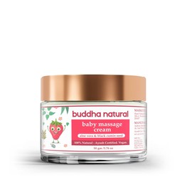 Buddha Natural Baby Massage Cream - Ayush Certified - Chemical Free - Moisturizes And Soothes Dry Skin With Natural Ingredients - Dermatologically Tested (75 G (Pack Of 1))