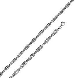 SURANO DESIGN JEWELRY Sterling Silver Singapore Chain Necklace, Made in Italy (3.5mm-30)
