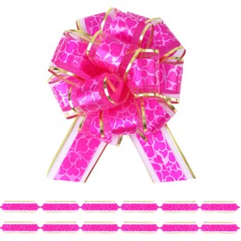 6 PCS Large Pull Bows,6 inches Gift Bows for Gift Basket, Gift Bag Box Wrapping Decor, Valentines Day, Birthday, Anniversary, Wedding, Florist Packaging (Rose Red)