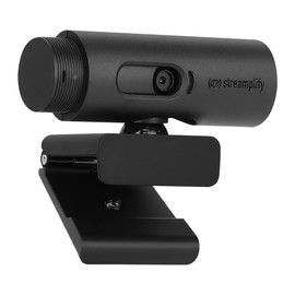 Streamplify Webcam CAM, Full HD, 1080P, 60FPS, 90° Viewing Angle, Sliding Privacy Shutter, Tripod, Stand, Main Unit, Swivel, Autofocus, Stereo, Microphone, Auto Exposure Compensation, Cable Length