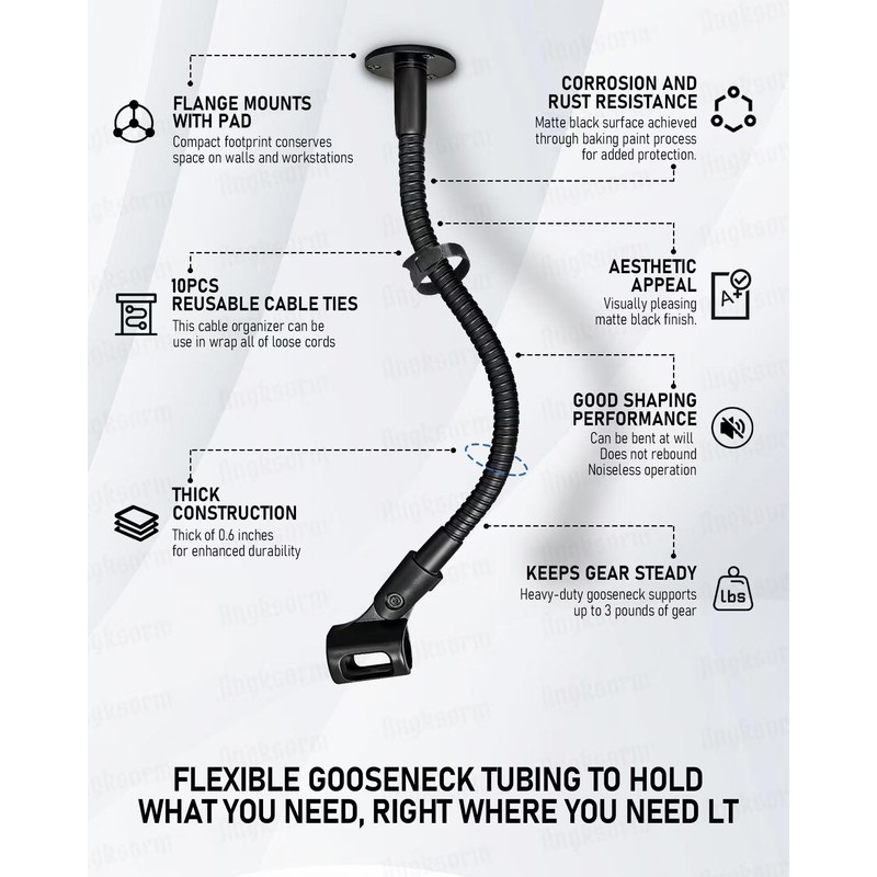 Microphone Stand - 6-INCH Heavy-Duty Flexible Gooseneck Desktop Mic Stands