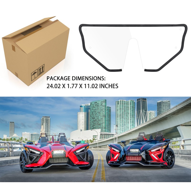 SAUTVS Rear Windshield for Polaris Slingshot S R SL SLR
