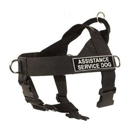 Dean & Tyler D&T UNIVERSAL ASSISTSERDOG BK-L DT Universal No Pull Dog Harness, Assistance Service Dog, Large, Fits Girth, 79cm to 107cm, Black