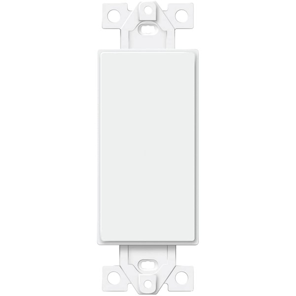 ENERLITES Blank Adapter Insert for Decorator Wall Plates, Unbreakable Polycarbonate Thermoplastic, UL Listed, 6001-W, White, Standard/Regular