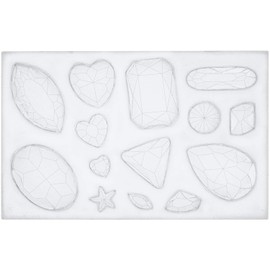 joyas molde blando de silicona Forma gema cabujsn diamante para fondant - Sugarcraft Herramienta de decoracion de torta - para glaseado de torta jabon velas pasta de chicle PMC 10.1 * 6.4 * 1cm
